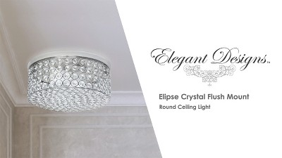Elipse 12" Rose Gold Crystal Flush Mount Ceiling Light