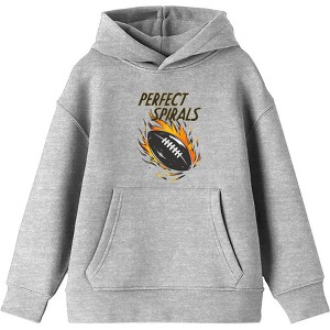 "Perfect Spirals" Flaming Football Youth Long Sleeve Hoodie - 1 of 2