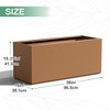 TUYOHW Metal Planter Box, Rectangular Planter Box with Drainage Holes, Large Planters with Removable Shelf for Outdoor Plants, Black - 2 of 4