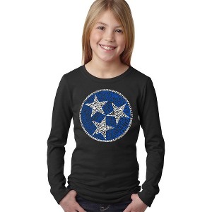 LA Pop Art Girl's Word Art Long Sleeve - Tennessee Tristar - 1 of 4