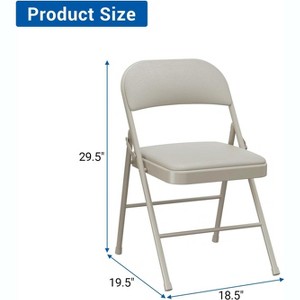 COZONY Metal Folding Chairs with Padded Cushion & Back, Durable Steel Frame Portable Stackable Seats for Indoor/Outdoor Use Home 350lb Capacity - 1 of 4
