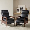 Justus Mid-Century Modern Vegan Leather Solid Wood Recliner Set of 2|ARTFUL LIVING DESIGN - 2 of 4