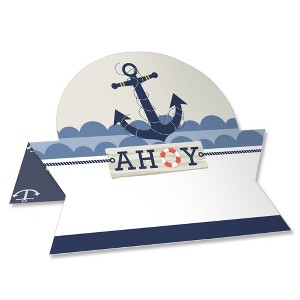 Big Dot of Happiness Ahoy - Nautical - Baby Shower or Birthday Party Tent Buffet Card - Table Setting Name Place Cards - Set of 24 - 1 of 4