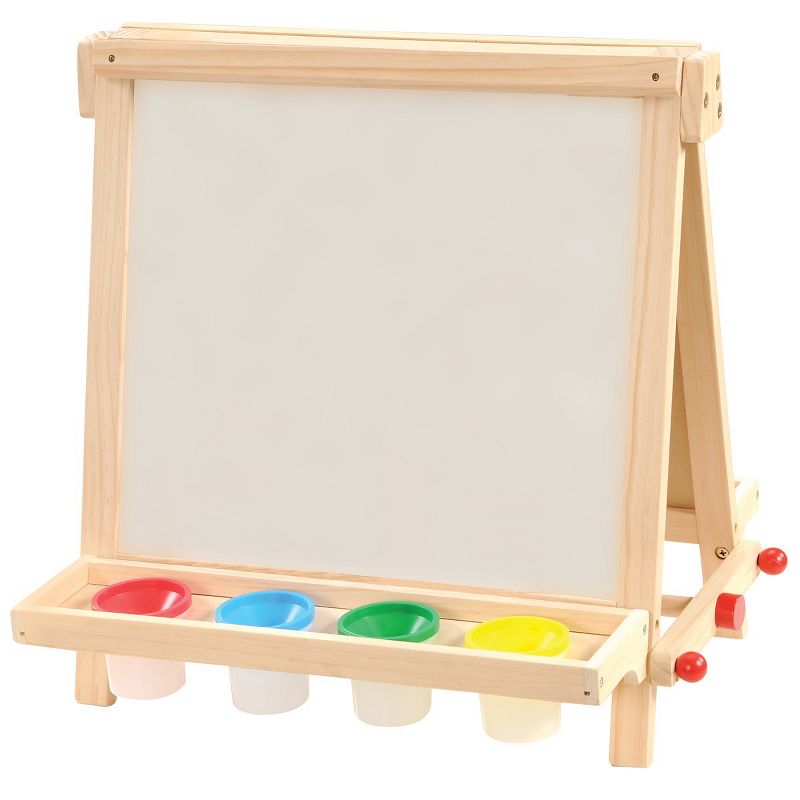 Kaplan Early Learning Wooden Tabletop Easel with Paint Pots, 1 of 4