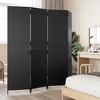 vidaXL Black Poly Rattan Room Divider - 4 Panels for Privacy, Indoor/Outdoor Use, Powder-Coated Steel Frame, Easy Fold, 77.2"x70.9" - 3 of 4