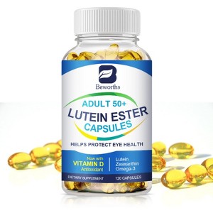 B Beworth Lutein Ester Capsules with Zinc, Vitamins C & E, Omega 3, Support Eye Health, 120ct - 1 of 4