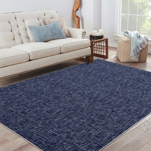 Coucheta Machine Washable Area Rug w/ Rubber Backing, Contemporary Soft Foldable Low Pile Solid Modern Carpet for Living Room, Home Office, Playroom - 1 of 4
