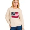 I am a Fashion junky Zenana American Flag Crew Neck Sweater - 3 of 4