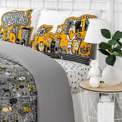 Togas Funky graphite Flat Sheet Queen