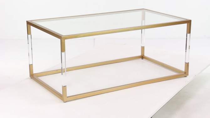 Metal and Glass Coffee Table Gold - Olivia & May, 2 of 6, play video