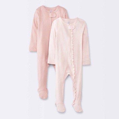 Baby Girls' Ribbed Sleepsuit - 2-Pack A019C00