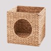 Bencmate Woven Wicker Square Cat Bed Cave,For Small and Medium Cat Breeds and Chihuahua,Brown (13"*13"*13") - 3 of 4