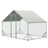LAOTIES Large Metal Chicken Coop,Walk In Poultry Run With Waterproof Cover,Galvanized Steel Hen Cage For Outdoor Use - 4 of 4
