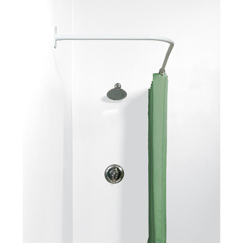 L-Shaped Aluminum Shower Rod White - Zenna Home, 3 of 8