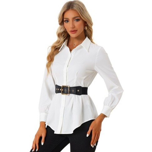 Sykooria Women's Dress Shirt Long Sleeve Breathable 1/4 Zipper