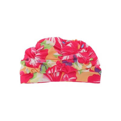 Unique Bargains Polyester Rose Pattern Swim Cap 5.91"x9.25" Rose Red Yellow 1 Pc