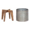 Kate and Laurel Gavri Round Metal Tabletop Planter, 2 Piece, Silver - 4 of 4