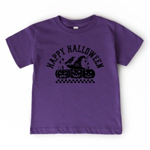 The Juniper Shop Happy Halloween Arch Distressed Toddler Short Sleeve Tee - 1 of 4