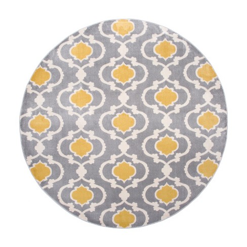 World Rug Gallery Moroccan Trellis Contemporary Area Rug - Yellow Gray ...