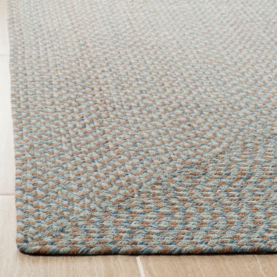 Gray Braided Handmade Reversible Wool Cotton Rug