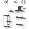 FUKUMARU Cat Wall Shelves, Stable & Safe 4 in 1 Large Cat Wall Furniture Set - 2 of 3