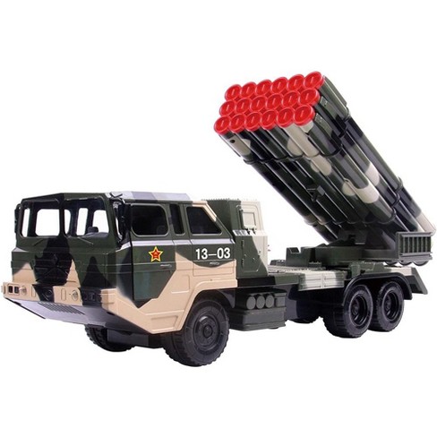 Treno Plastico Camion Militare Giocattolo Con Missile A Lungo Raggio - Serbatoio Da Combattimento Per Bambini, Marca Big Daddy Telo Camion
