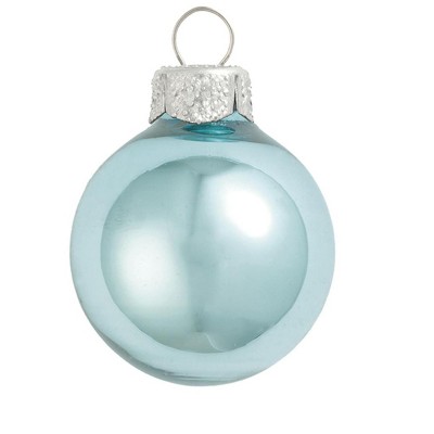 Northlight 6ct Shiny Glass Ball Christmas Ornament Set 4" - Baby Blue