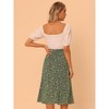 INSPIRE CHIC Women's Print Floral Peasant Elastic Waist A-Line Midi Skirts - 4 of 4