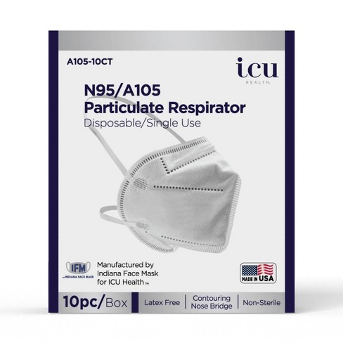 Icu Health N95 Respirator Mask - White - 10ct : Target
