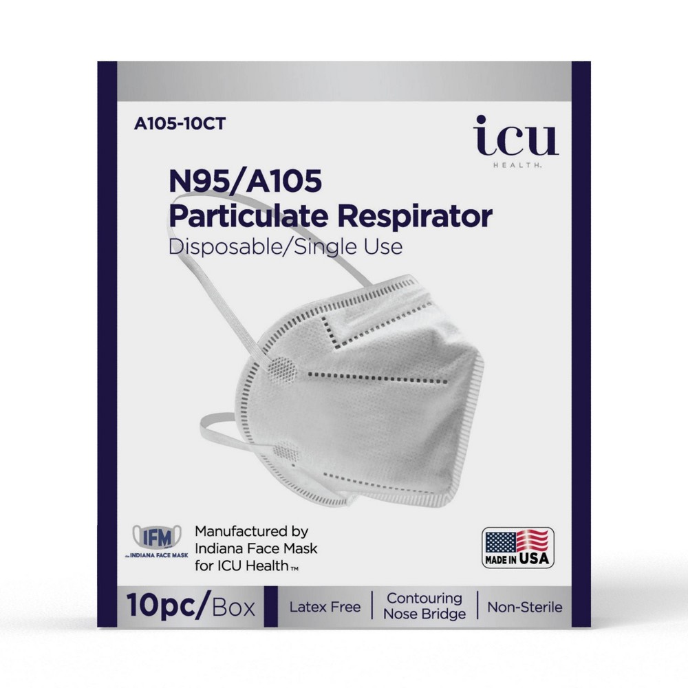 ICU Health N95 Respirator Mask - White - 10ct