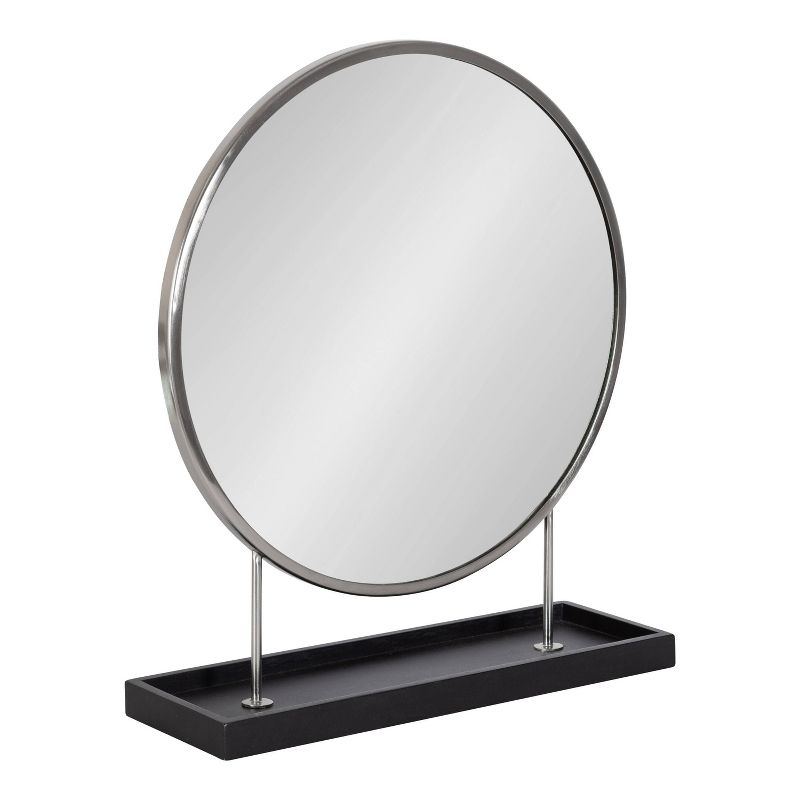 18&#34; x 22&#34; Maxfield Round Tabletop Mirror Silver/Black - Kate &#38; Laurel All Things Decor, 1 of 11