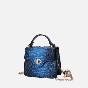 MKF Collection Luxe Halloween Croc-Embossed Mini Satchel Bag with Gold Chain Strap, Vegan Leather by Mia K - 1 of 4