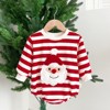 MyKids-Usa Baby Christmas Santa Claus Pattern Heart Printed Design Long Sleeved Onesies - 2 of 3