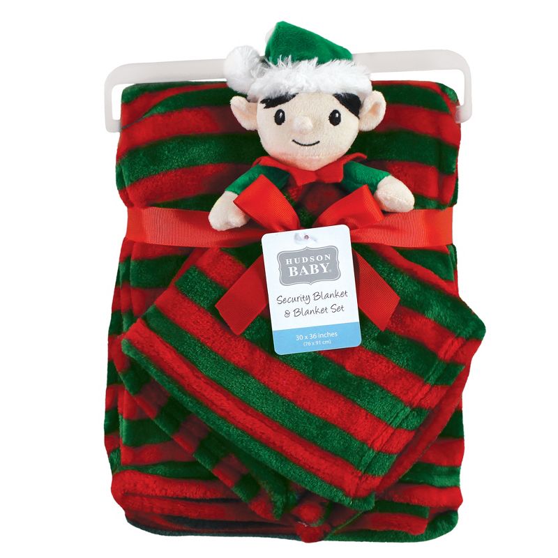 Hudson Baby Unisex Baby Plush Blanket with Security Blanket, Elf, One Size, 2 of 5