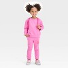 Toddler Girls' Fleece Crewneck Sweatshirt - Cat & Jack™ Pink - image 4 of 4