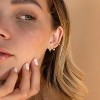 Small Sterling Silver Huggie Hoop Earrings Set for Women, 14K Gold Plated Hoops Stacks for Multiple Piercings - 3 of 4