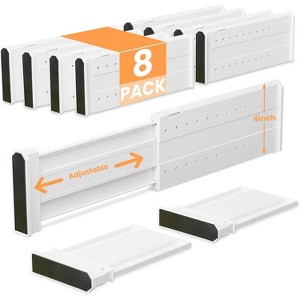 Tree City Adjustable Drawer Dividers 11-17 Inch | Expandable ABS Organizers for Baby Clothes, Kitchen & Bathroom - 1 of 4