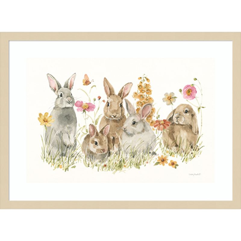 Amanti Art Bunny Hop on Spring I by Lisa Audit Wood Framed Wall Art Print 25 in. x 19 in., 1 of 7