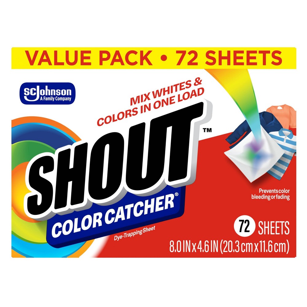 Shout Color Catcher Dye Trapping Laundry Sheets - 72ct/4pk