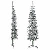 vidaXL Christmas Tree Decoration Slim Artificial Half Xmas Tree with Stand - White and Green 59.1" - 4 of 4