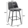 Swivel Barstools Set Of 2, Modern Upholstered Kitchen Bar Stools With Metal Legs, Counter Height Bar Chair With Backrest, Footrest - 3 of 3