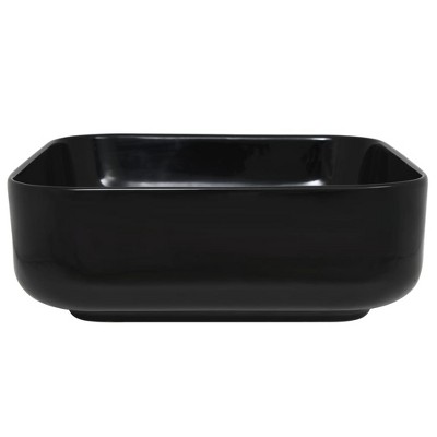 Square Black Ceramic Bathroom Basin 15"x15"x5.3"