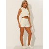 Allegra K Women's 2-Piece Casual Hoodie Sleeveless Top and High Waisted Shorts Tracksuit Sets - 4 of 4