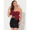 Allegra K Women's Party Bow Strapless Sweetheart Neck Corset Crop Tops - 4 of 4