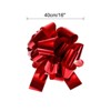 Unique Bargains Bright Durable Metallic Gift Wrapping Large Pull Bow for Wedding 2 Pcs Red 16 inch - 2 of 4