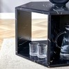GlasFlength Modern Noval Coffee Tables, Center Table with Sleek Minimalist Design for Living Room Decor, Black,25”*21.6”*14" - 2 of 4