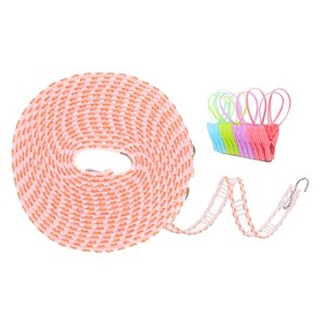 Unique Bargains Plastic Portable Windproof Non-Slip Clothes Drying Rope with Clips 1 Pc - 1 of 4