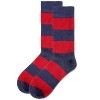 Memoi Men's Rugby Striped Luxuriously Soft Cashmere Blend Crew Socks - 3 of 4