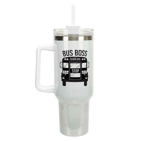 Elanze Designs Bus Boss Best School Driver 40 oz. Stainless Steel, Large Water Bottle Coffee Mug, Spill & Leak Resistant, Thermal Travel Tumbler with - image 1 of 1