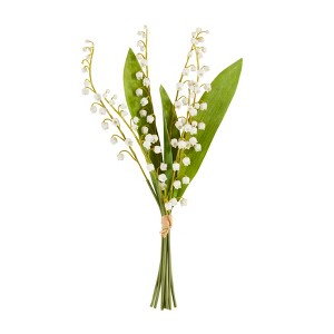 Saro Lifestyle Lily of the Valley Bunch Floral Accent (Set of 12), 16", White - 1 of 1